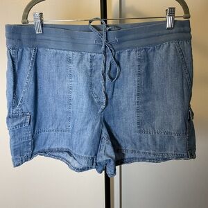 19. Nautica Blue Cargo Shorts with Drawstring Waist Size 14